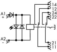 WAGO 789-1346 Relais industriel Tension nominale: 24 V/DC Courant de commutation (max.): 8 A 2 inverseurs (RT) 1 pc(s)