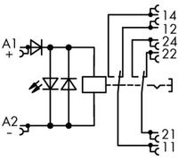 WAGO 789-1346 Relais industriel Tension nominale: 24 V/DC Courant de commutation (max.): 8 A 2 inverseurs (RT) 1 pc(s)