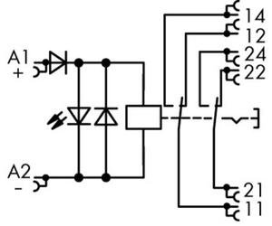 WAGO 789-1346 Relais industriel Tension nominale: 24 V/DC Courant de commutation (max.): 8 A 2 inverseurs (RT) 1 pc(s)