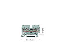 Wago 870-831 Rail DIN terminal Block, 4 manières, 500 V, 24 A, 28 AWG, 12 AWG, 2,5 Mmâ², 1