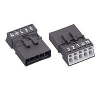 WAGO 890-215 - Connecteur d'alimentation WINSTA MINI mâle droit - Nombre de pôles total : 4 + PE 16A noir 1 pièce
