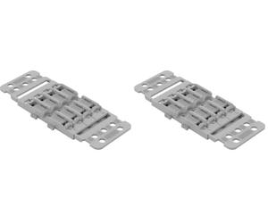 WAGO Adaptateur de Fixation avec Décharge de Traction, 4 Raccords, pour Connecteur 221 Inline avec Levier, pour Montage à Vis, Gris, 221-2504 (5 Pcs) (Lot de 2)