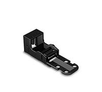WAGO Adaptateur de Fixation, pour Bornes à 2 Conducteurs, Série 221-4 mm², avec Pied de Fixation à Encliqueter pour Montage Horizontal, Noir, 221-522/000-004 (10 Pcs)