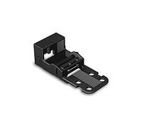 WAGO Adaptateur de Fixation, pour Bornes à 3 Conducteurs, Série 221-4 mm², avec Pied de Fixation à Encliqueter pour Montage Horizontal, Noir, 221-523/000-004 (10 Pcs)
