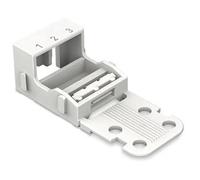 WAGO Adaptateur de Fixation, pour Bornes à 3 Conducteurs, Série 221-4 mm², avec Pied de Fixation à Encliqueter pour Montage Horizontal, Blanc, 221-523 (10 Pcs)