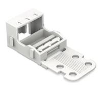 WAGO Adaptateur de Fixation, pour Bornes à 3 Conducteurs, Série 221-4 mm², avec Pied de Fixation à Encliqueter pour Montage Horizontal, Blanc, 221-513 (10 Pcs)
