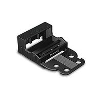 WAGO Adaptateur de Fixation, pour Bornes à 5 Conducteurs, Série 221-4 mm², avec Pied de Fixation à Encliqueter pour Montage Horizontal, Noir, 221-525/000-004 (10 Pcs)