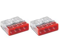 Wago, Borne à Insertion Directe Série 2273, Sachet de 10, 4 Entrées, Compatible Fils Rigides 0.5-2.5 mm², Tension 450V, Courant 24A, Longueur Dénudage 11mm, Installation Rapide et Sécurisée (Lot de 2)