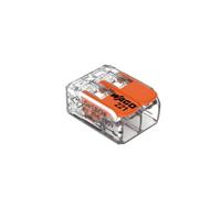 WAGO, Borne à Levier 221, Sachet de 10, 2 Entrées, Compatible Fils Rigides, Semi-Rigides, Souples 0,14-4 mm², Tension 450V, 32A, Dénudage 11mm, Installation Rapide, Professionnels Bricoleurs