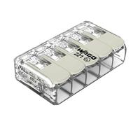 WAGO Borne de Raccordement Compact, pour tous Types de Conducteurs, pour Applications Ex E, Max. 6 mm², 5 Conducteurs, avec Leviers, Couleur Du Boîtier Transparent, Temp. de Fonctionnement Max. 105 °C