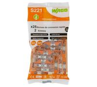 Sachet de 25 bornes 2 entrées en ligne S221