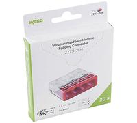 Borne de raccordement rigide: 0.5-2.5 mm² Nombre de pôles: 4 WAGO 2273 20 pc(s) transparent, rouge