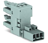 WAGO Distributeur en H Alimentation mâle - Alimentation femelle, Alimentation femelle Nombre total de pôles: 3 rose 50 pc(s)