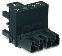 WAGO Distributeur en H Alimentation mâle - Alimentation femelle, Alimentation femelle Nombre total de pôles: 4 noir 25 pc(s)