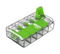 WAGO Green Range Lot de 15 bornes à 5 conducteurs I jusqu'à 6 mm² I Borne de connexion 5 conducteurs avec leviers enfichables pour tous les types de conducteurs I 221-625 I