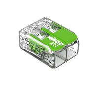 WAGO Green Range Lot de 16 bornes à 2 conducteurs I jusqu'à 4 mm² I Borne de connexion 2 conducteurs avec leviers enfichables pour tous les types de conducteurs I 221-422 I