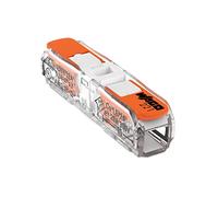 WAGO Lever-Nuts® 221-2401 | Connecteur d'épissure en ligne | pour conducteurs solides et toronnés | 2 conducteurs avec leviers de commande | 24-12 AWG | Boîtier transparent | Couverture blanche | [Sac