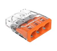 WAGO Lot de 100 mini bornes de connexion rapide S2273 Orange pour fils rigides 3 entrées