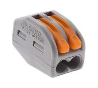 WAGO Lot de 15 mini bornes de connexion rapide à levier S222 pour fils rigides et souples 2 entrées