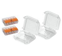 Wago Lot de 2 Boîtiers de Connexion Étanches IPX8, 5 Entrées S221, Compatible Conducteurs Rigides et Souples jusqu'à 4mm², Sans Halogène, Résistant UV, Utilisation Extérieure, Normes CE