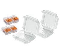 Wago Lot de 2 Boîtiers de Connexion Étanches S221 Gris, IPX8, 4 Bornes, 2 Entrées, Compatible Conducteurs Rigides/Souples jusqu'à 4mm², Sans Halogène, Résistant UV, Normes CE, Usage Extérieur/Enterré