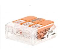 WAGO Lot de 40 mini bornes de connexion rapide à levier S221 pour fils souples et rigides 3 entrées