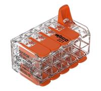 WAGO Lot de 5 bornes de connexion 221-420 - 10 conducteurs, jusqu'à 4 mm² - Connecteur de câble compact avec leviers pour tous les types de conducteurs dans le monde entier - Sécurité d'utilisation