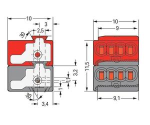 Wago Micro Bus System connecting Terminal - 243-211 [50 Pieces]