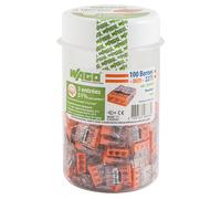 Borne de connexion - WAGO - S2273 - 100 mini bornes - 3 fils - Contrôle visuel facile