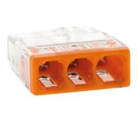 WAGO, Borne à Insertion Directe 2273, Sachet de 20, 3 Entrées, Compatible Fils Rigides 0.5-2.5 mm², Tension 450V, Courant 24A, Longueur Dénudage 11mm, Installation Rapide et Sécurisée