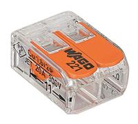 Wago WAG221342_BL50 Pack de 50 Bornes de connexion universelle tous conducteurs Type 221/2 entrées