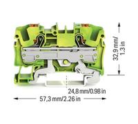 WAGO WAGO Bornes de terre 2 conducteurs 6 mm² vert-jaune 2206-1207 Quantité:1