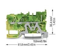 WAGO WAGO Bornier de base 2 conducteurs/1 broche PE 2022-1307 vert-jaune Quantité:100