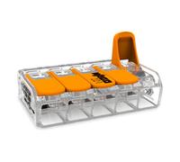Borne de raccordement avec levier 5 fils max 6mm² Wago 221-615