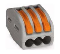Borne pour boîte de dérivation CLASSIC avec leviers 2,50mm² gris 03 conducteurs - WAGO - 222-413