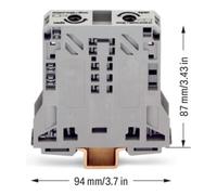 Wago 285-150 2 conducteurs traversant pour 10–50 mm² Gris 1 unité