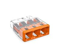 WAGO Wall-Nuts 2773-403 PUSHWIRE Connecteur d'épissure | pour conducteurs solides et toronnés | 3 conducteurs | Couverture orange | [Pot de 250 pièces]