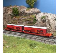 Wagon articulé double poche T3000e, caisses mobiles Rail Cargo Group, ÖBB/RCW, E