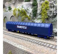 Electrotren HE6086 SNCF/RENFE, Wagon bâche 4 essieux, Transfesa, livrée Bleue, EP. IV - Wagons
