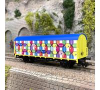 Wagon couvert 2 essieux, "Smiley" - MARKLIN 48882 - HO 1/87