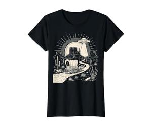 Wagon Couvert Desert UFO Western Trail Sun Art T-Shirt Graphique avec Valeur