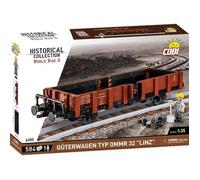Wagon de train - COBI - Guterwagen Typ OMMR 32 - Couleur blanche - À monter soi-même - Pour enfants