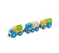 Wagon de train en bois 25,4 cm bleu/vert 3 pièces