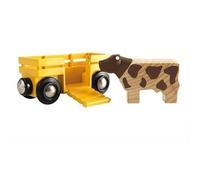 Brio Wagon transport de bétail 33406 - Accessoire pour circuit en bois, connexions aimantées