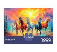 Wagon d'hiver 1000 Pièces Puzzle DIY pour Développer Ses Compétences en Résolution De Problèmes Courir Coucher Soleil Excellent pour Les Animations De Fête Et Les Cadeaux pour Connaisseurs 70x50cm/