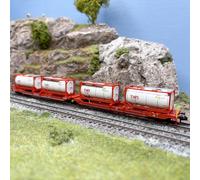 Wagon double poche articulé Sdggmrs 738/T3000e, "TWS", ÖBB, Ep. VI - FLEISCHMANN