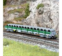 Wagon plat à ranchers pivotants type Res avec chargement, Renfe, Ep. VI - FLEISC