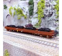 Wagon plat à ridelles et à ranchers pivotantes type Res, "chargement bogies", SN