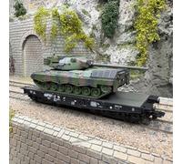 Wagon plat Rlmmps 650, transport lourd, avec char Leopard 1A1, DB, Ep. IV - MARK