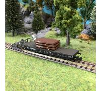 Wagon plat transport charges lourdes ép IV DB-N-1/160-MINITRIX 15453